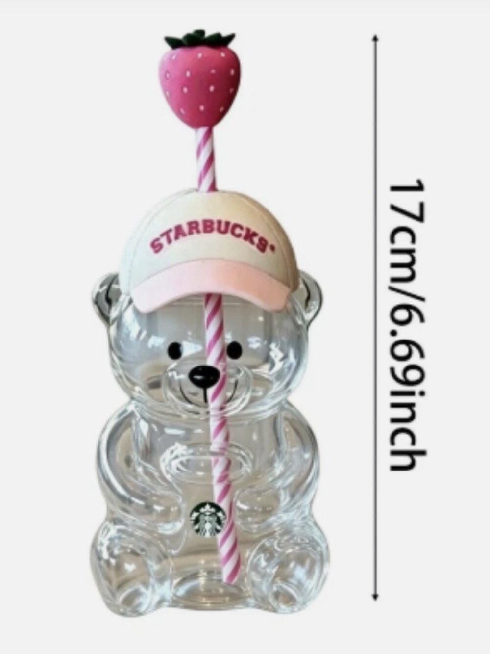 Starbucks Bearista Bear Cup Tumblers Strawberry Topper Baseball Cap